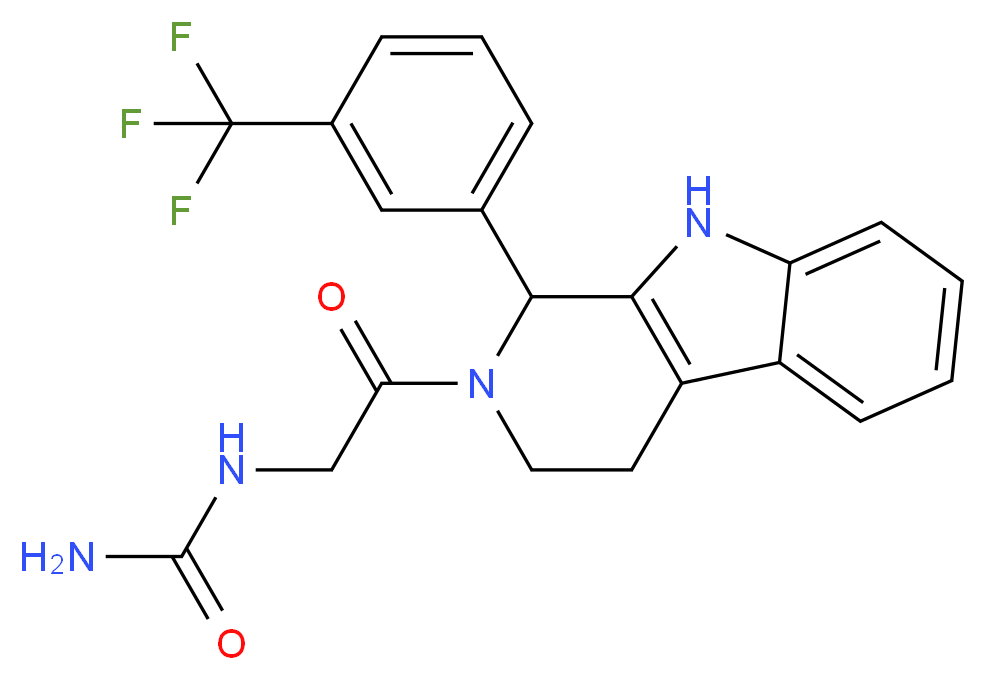 N-(2-oxo-2-{1-[3-(trifluoromethyl)phenyl]-1,3,4,9-tetrahydro-2H-beta-carbolin-2-yl}ethyl)urea_Molecular_structure_CAS_)
