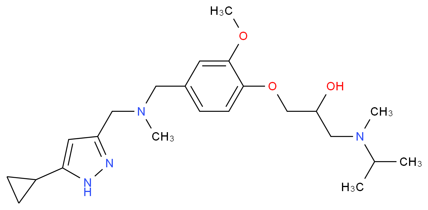 1-(4-{[[(5-cyclopropyl-1H-pyrazol-3-yl)methyl](methyl)amino]methyl}-2-methoxyphenoxy)-3-[isopropyl(methyl)amino]-2-propanol_Molecular_structure_CAS_)