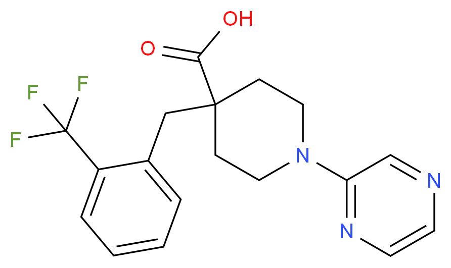 1-pyrazin-2-yl-4-[2-(trifluoromethyl)benzyl]piperidine-4-carboxylic acid_Molecular_structure_CAS_)