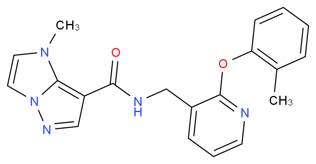 1-methyl-N-{[2-(2-methylphenoxy)pyridin-3-yl]methyl}-1H-imidazo[1,2-b]pyrazole-7-carboxamide_Molecular_structure_CAS_)