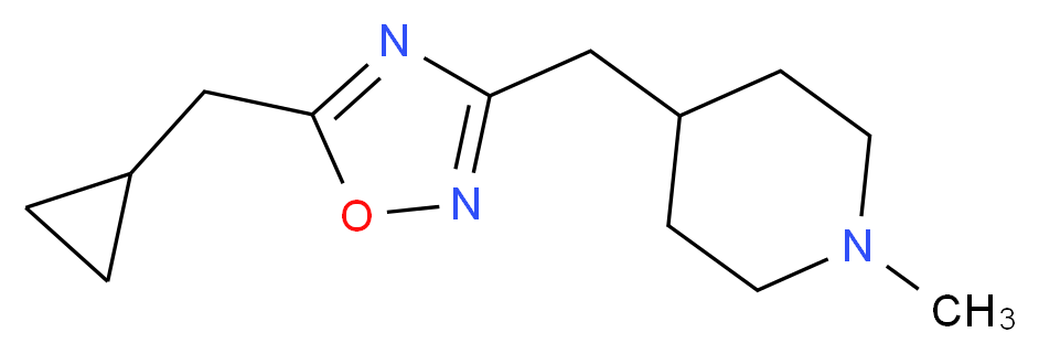 4-{[5-(cyclopropylmethyl)-1,2,4-oxadiazol-3-yl]methyl}-1-methylpiperidine_Molecular_structure_CAS_)