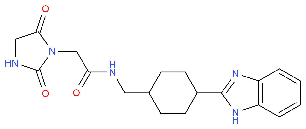 N-{[4-(1H-benzimidazol-2-yl)cyclohexyl]methyl}-2-(2,5-dioxo-1-imidazolidinyl)acetamide_Molecular_structure_CAS_)