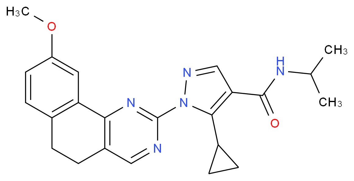 5-cyclopropyl-N-isopropyl-1-(9-methoxy-5,6-dihydrobenzo[h]quinazolin-2-yl)-1H-pyrazole-4-carboxamide_Molecular_structure_CAS_)
