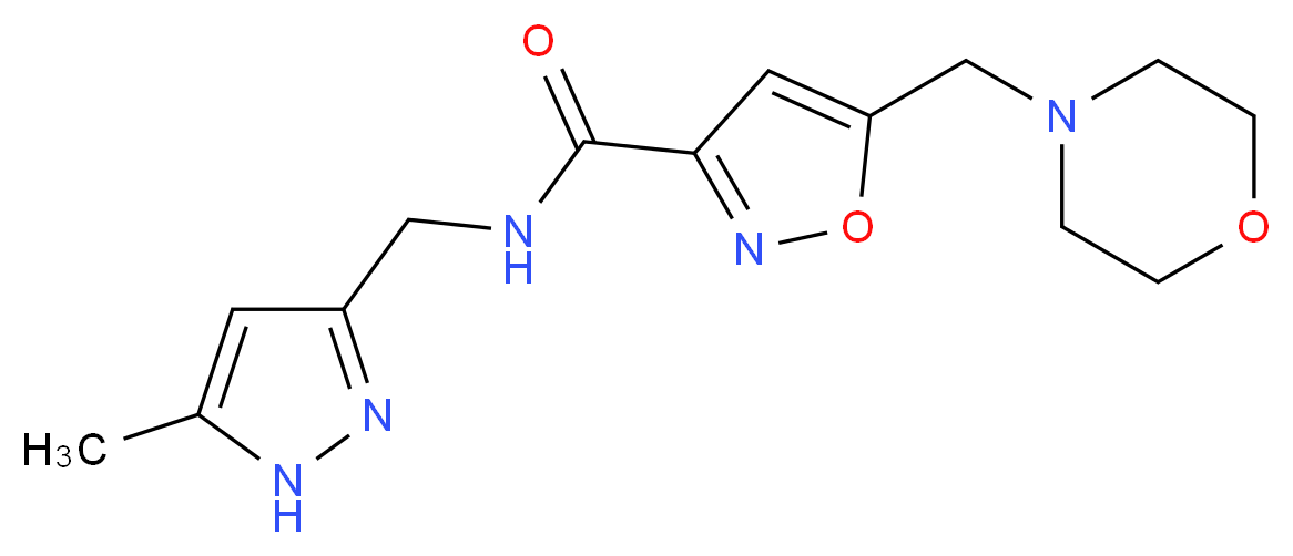 N-[(5-methyl-1H-pyrazol-3-yl)methyl]-5-(morpholin-4-ylmethyl)isoxazole-3-carboxamide_Molecular_structure_CAS_)