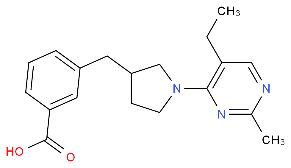 3-{[1-(5-ethyl-2-methylpyrimidin-4-yl)pyrrolidin-3-yl]methyl}benzoic acid_Molecular_structure_CAS_)