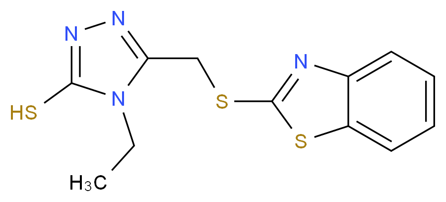 5-(Benzothiazol-2-ylsulfanylmethyl)-4-ethyl-4H-[1,2,4]triazole-3-thiol_Molecular_structure_CAS_)