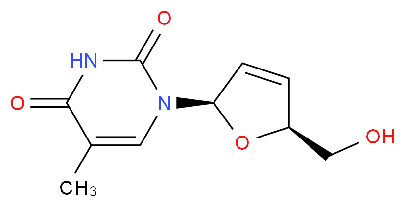 1-((2R,5S)-5-(hydroxymethyl)-2,5-dihydrofuran-2-yl)-5-methylpyrimidine-2,4(1H,3H)-dione_Molecular_structure_CAS_)