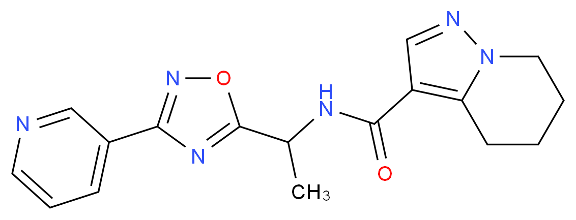 N-[1-(3-pyridin-3-yl-1,2,4-oxadiazol-5-yl)ethyl]-4,5,6,7-tetrahydropyrazolo[1,5-a]pyridine-3-carboxamide_Molecular_structure_CAS_)