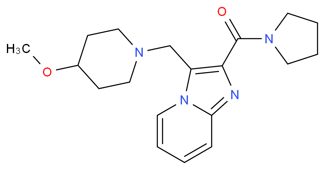 3-[(4-methoxy-1-piperidinyl)methyl]-2-(1-pyrrolidinylcarbonyl)imidazo[1,2-a]pyridine_Molecular_structure_CAS_)