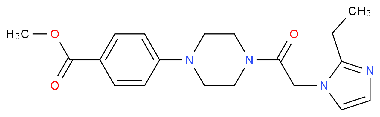 methyl 4-{4-[(2-ethyl-1H-imidazol-1-yl)acetyl]-1-piperazinyl}benzoate_Molecular_structure_CAS_)