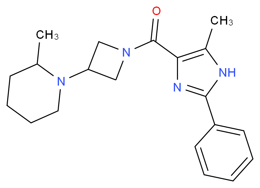 2-methyl-1-{1-[(5-methyl-2-phenyl-1H-imidazol-4-yl)carbonyl]azetidin-3-yl}piperidine_Molecular_structure_CAS_)