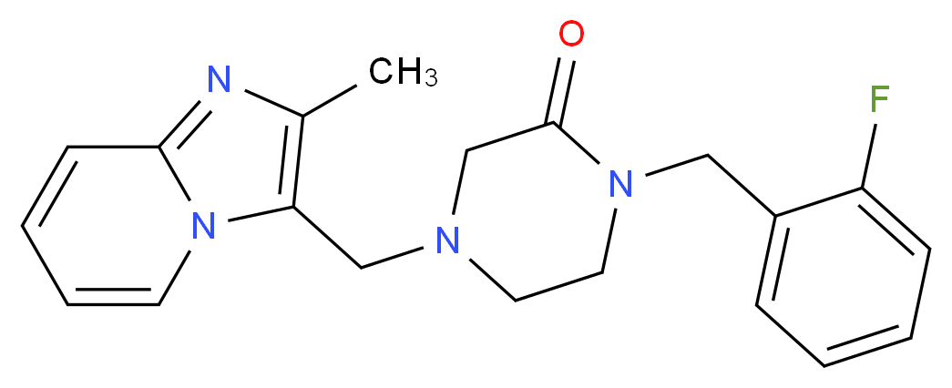 1-(2-fluorobenzyl)-4-[(2-methylimidazo[1,2-a]pyridin-3-yl)methyl]-2-piperazinone_Molecular_structure_CAS_)