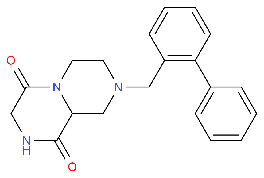 8-(biphenyl-2-ylmethyl)tetrahydro-2H-pyrazino[1,2-a]pyrazine-1,4(3H,6H)-dione_Molecular_structure_CAS_)