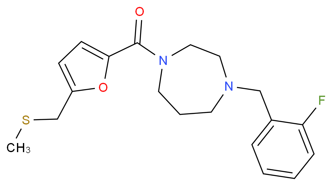 1-(2-fluorobenzyl)-4-{5-[(methylthio)methyl]-2-furoyl}-1,4-diazepane_Molecular_structure_CAS_)