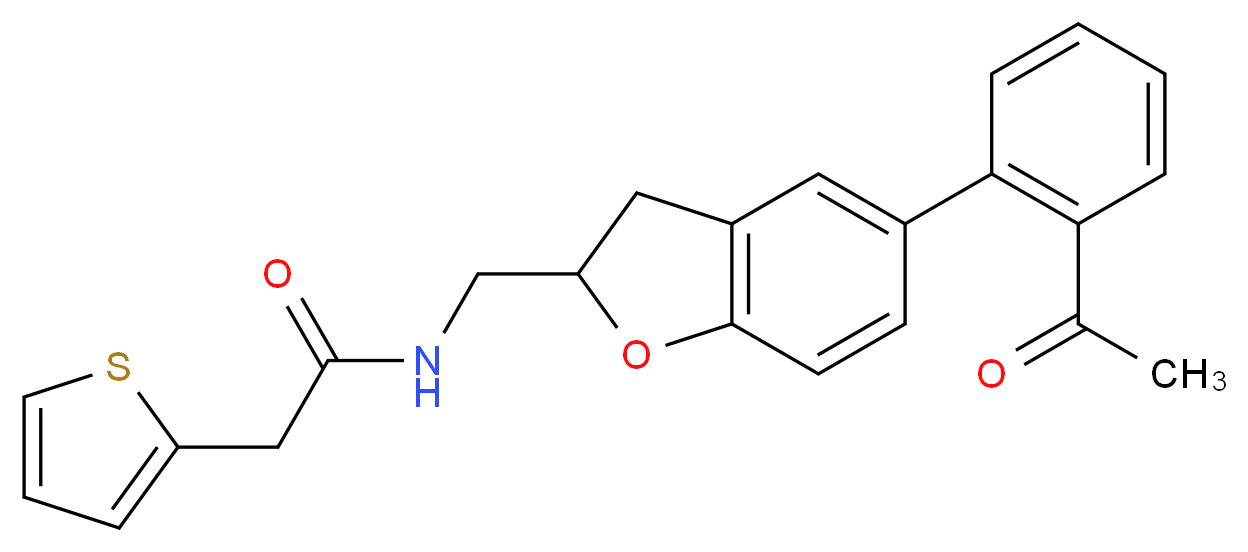 N-{[5-(2-acetylphenyl)-2,3-dihydro-1-benzofuran-2-yl]methyl}-2-(2-thienyl)acetamide_Molecular_structure_CAS_)