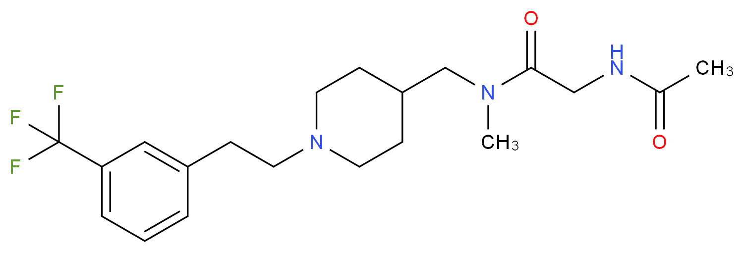 N~2~-acetyl-N~1~-methyl-N~1~-[(1-{2-[3-(trifluoromethyl)phenyl]ethyl}-4-piperidinyl)methyl]glycinamide_Molecular_structure_CAS_)