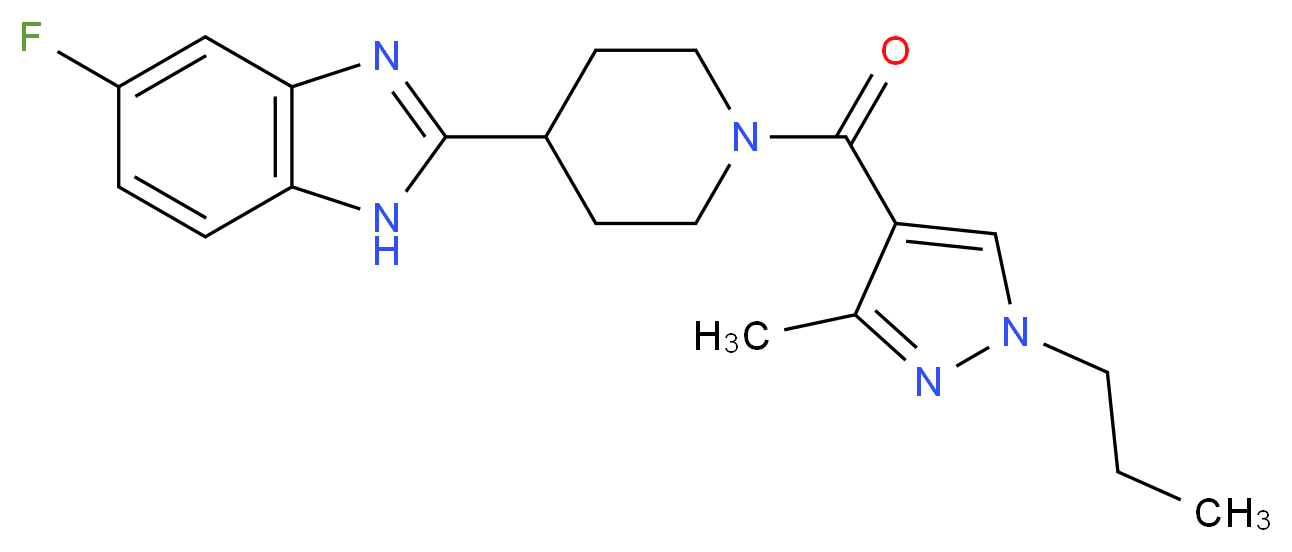 5-fluoro-2-{1-[(3-methyl-1-propyl-1H-pyrazol-4-yl)carbonyl]-4-piperidinyl}-1H-benzimidazole_Molecular_structure_CAS_)