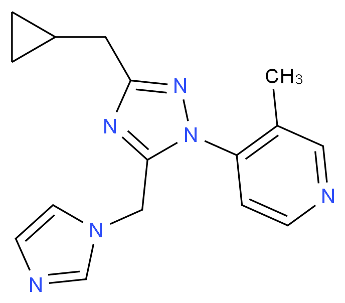 4-[3-(cyclopropylmethyl)-5-(1H-imidazol-1-ylmethyl)-1H-1,2,4-triazol-1-yl]-3-methylpyridine_Molecular_structure_CAS_)