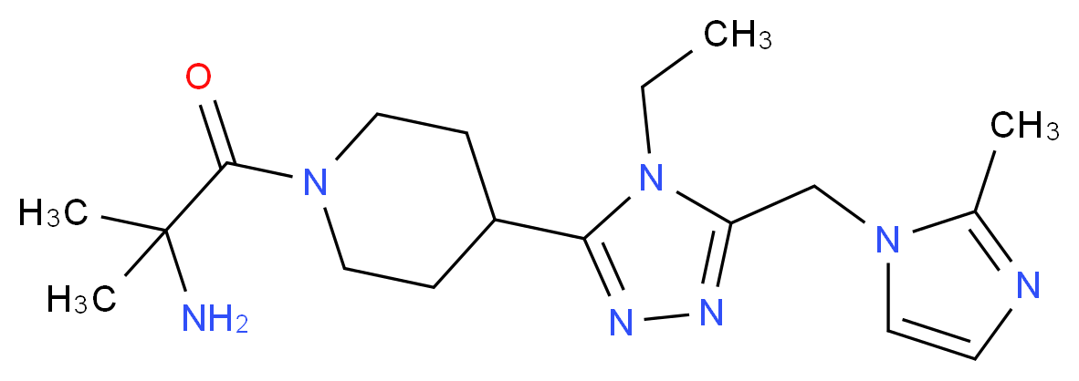 1-(4-{4-ethyl-5-[(2-methyl-1H-imidazol-1-yl)methyl]-4H-1,2,4-triazol-3-yl}piperidin-1-yl)-2-methyl-1-oxopropan-2-amine_Molecular_structure_CAS_)