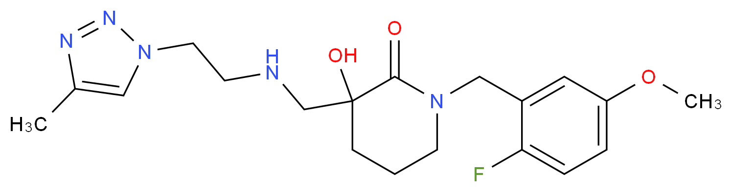 1-(2-fluoro-5-methoxybenzyl)-3-hydroxy-3-({[2-(4-methyl-1H-1,2,3-triazol-1-yl)ethyl]amino}methyl)piperidin-2-one_Molecular_structure_CAS_)