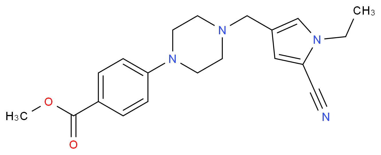 methyl 4-{4-[(5-cyano-1-ethyl-1H-pyrrol-3-yl)methyl]-1-piperazinyl}benzoate_Molecular_structure_CAS_)
