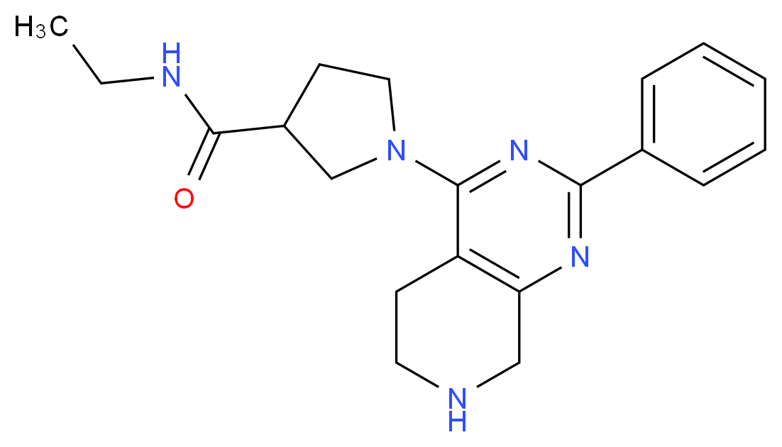 N-ethyl-1-(2-phenyl-5,6,7,8-tetrahydropyrido[3,4-d]pyrimidin-4-yl)pyrrolidine-3-carboxamide_Molecular_structure_CAS_)