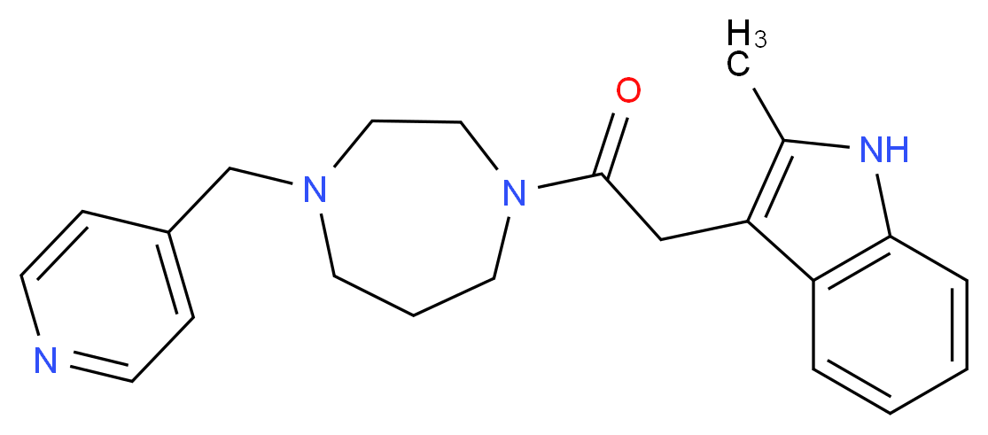 2-methyl-3-{2-oxo-2-[4-(4-pyridinylmethyl)-1,4-diazepan-1-yl]ethyl}-1H-indole_Molecular_structure_CAS_)
