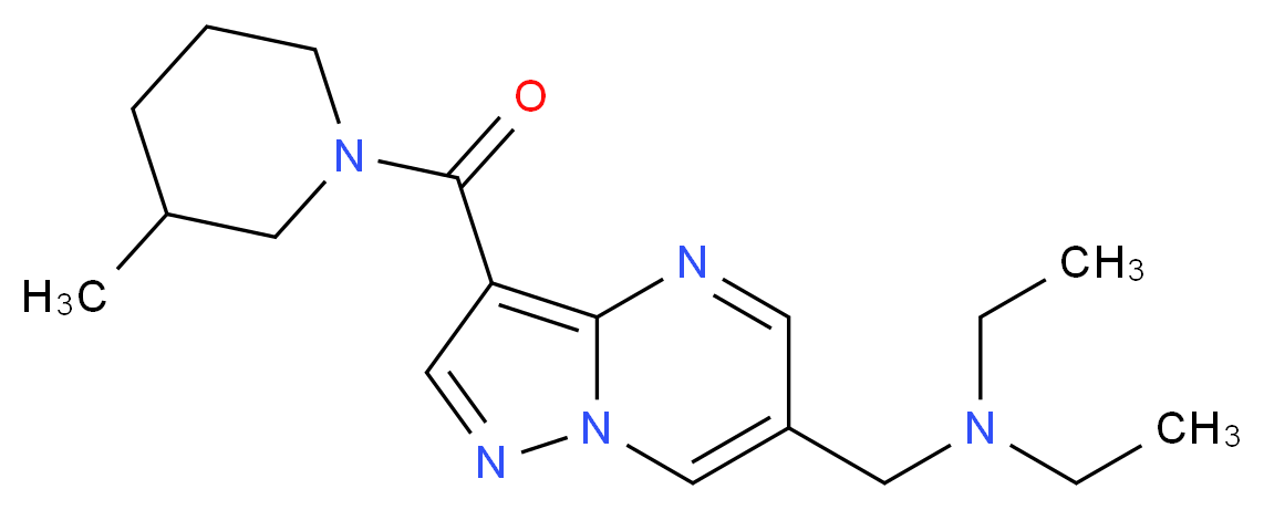 N-ethyl-N-({3-[(3-methylpiperidin-1-yl)carbonyl]pyrazolo[1,5-a]pyrimidin-6-yl}methyl)ethanamine_Molecular_structure_CAS_)