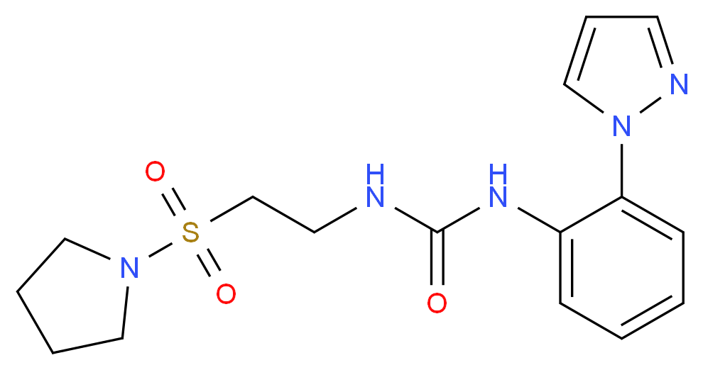 N-[2-(1H-pyrazol-1-yl)phenyl]-N'-[2-(pyrrolidin-1-ylsulfonyl)ethyl]urea_Molecular_structure_CAS_)