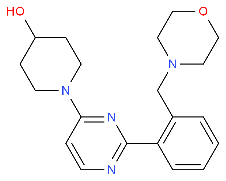 1-{2-[2-(morpholin-4-ylmethyl)phenyl]pyrimidin-4-yl}piperidin-4-ol_Molecular_structure_CAS_)