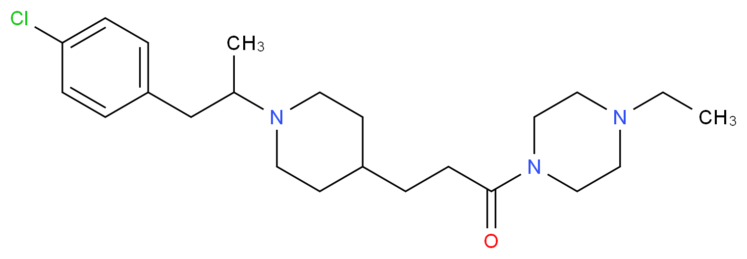 1-(3-{1-[2-(4-chlorophenyl)-1-methylethyl]-4-piperidinyl}propanoyl)-4-ethylpiperazine_Molecular_structure_CAS_)
