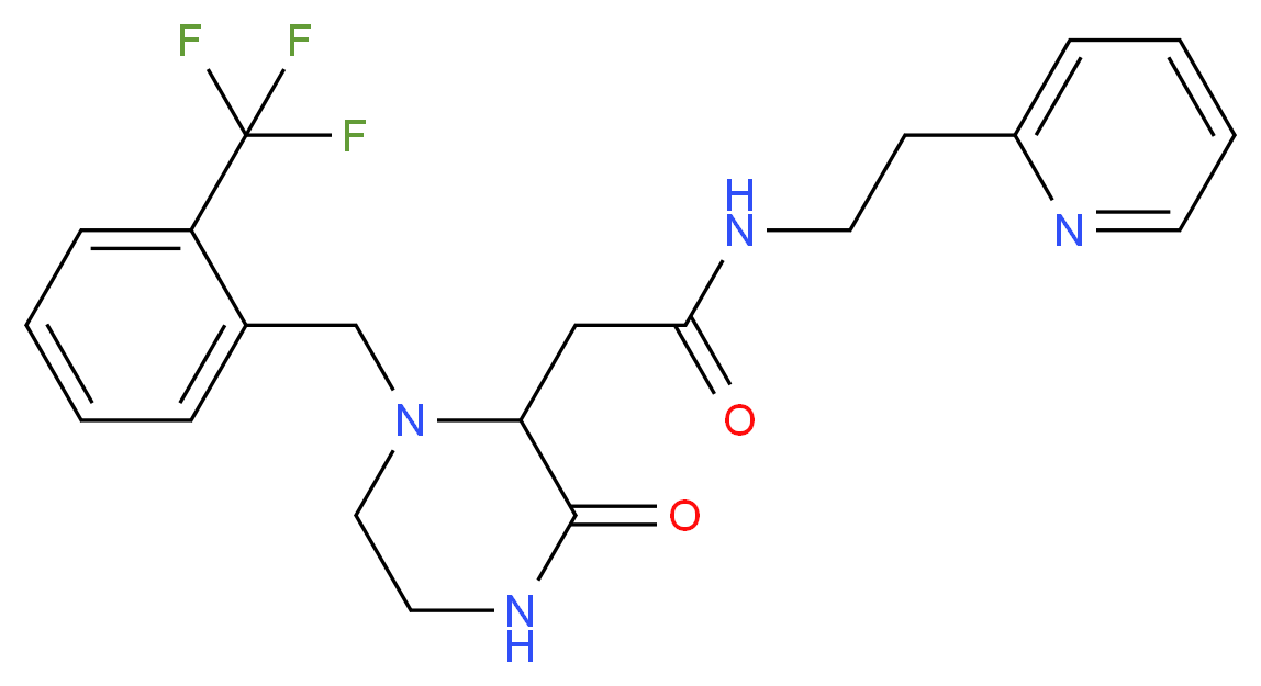 2-{3-oxo-1-[2-(trifluoromethyl)benzyl]-2-piperazinyl}-N-[2-(2-pyridinyl)ethyl]acetamide_Molecular_structure_CAS_)