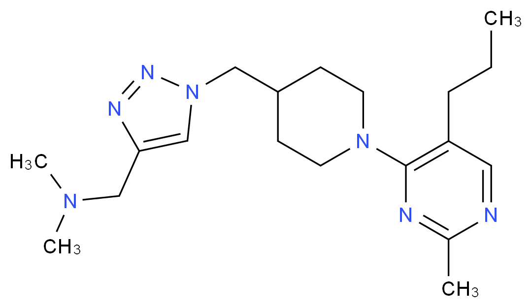 N,N-dimethyl-1-(1-{[1-(2-methyl-5-propylpyrimidin-4-yl)piperidin-4-yl]methyl}-1H-1,2,3-triazol-4-yl)methanamine_Molecular_structure_CAS_)