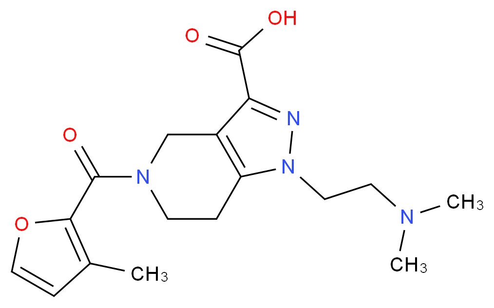 1-[2-(dimethylamino)ethyl]-5-(3-methyl-2-furoyl)-4,5,6,7-tetrahydro-1H-pyrazolo[4,3-c]pyridine-3-carboxylic acid_Molecular_structure_CAS_)
