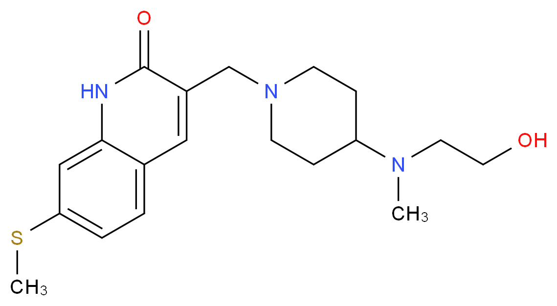 3-({4-[(2-hydroxyethyl)(methyl)amino]piperidin-1-yl}methyl)-7-(methylthio)quinolin-2(1H)-one_Molecular_structure_CAS_)