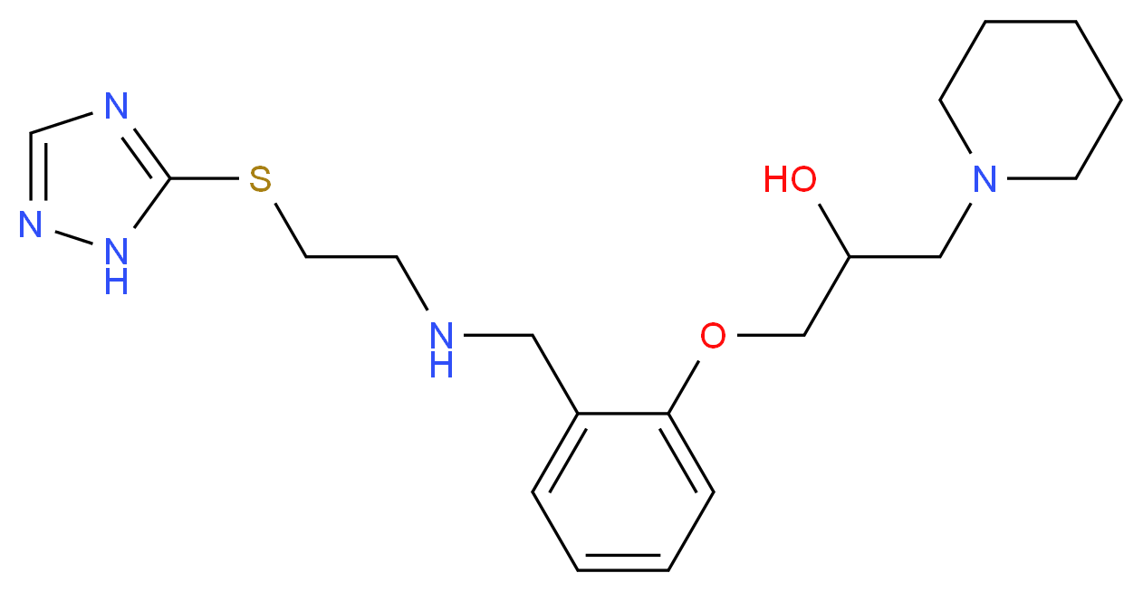 1-(1-piperidinyl)-3-[2-({[2-(1H-1,2,4-triazol-5-ylthio)ethyl]amino}methyl)phenoxy]-2-propanol_Molecular_structure_CAS_)