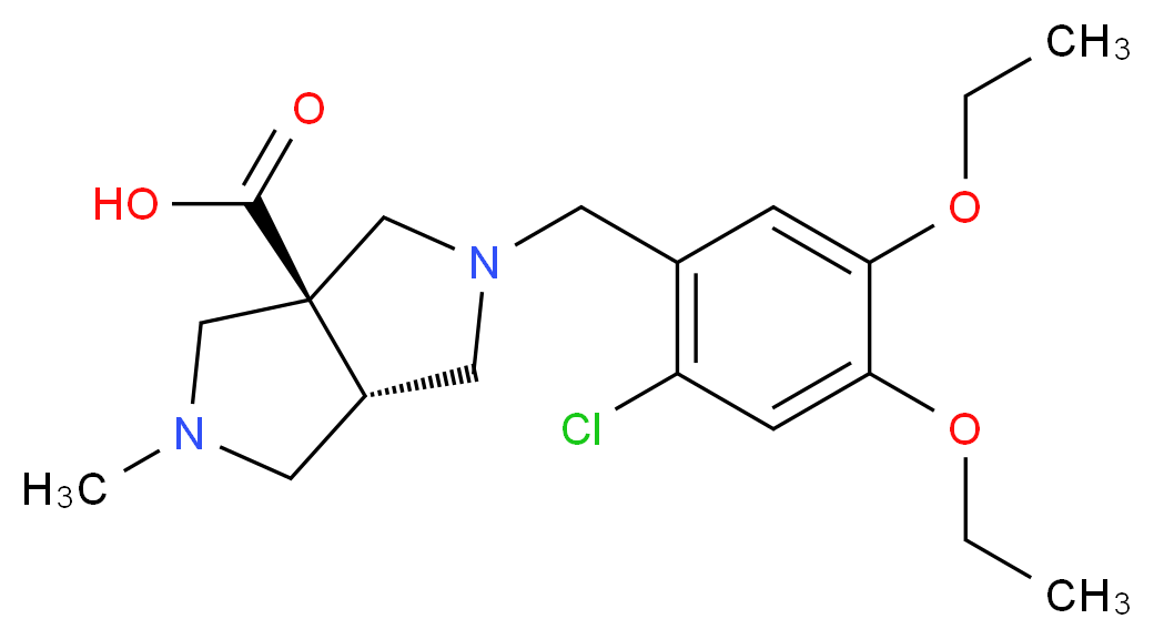 (3aS*,6aS*)-2-(2-chloro-4,5-diethoxybenzyl)-5-methylhexahydropyrrolo[3,4-c]pyrrole-3a(1H)-carboxylic acid_Molecular_structure_CAS_)