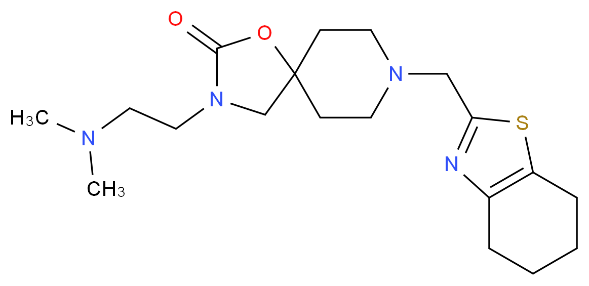 3-[2-(dimethylamino)ethyl]-8-(4,5,6,7-tetrahydro-1,3-benzothiazol-2-ylmethyl)-1-oxa-3,8-diazaspiro[4.5]decan-2-one_Molecular_structure_CAS_)