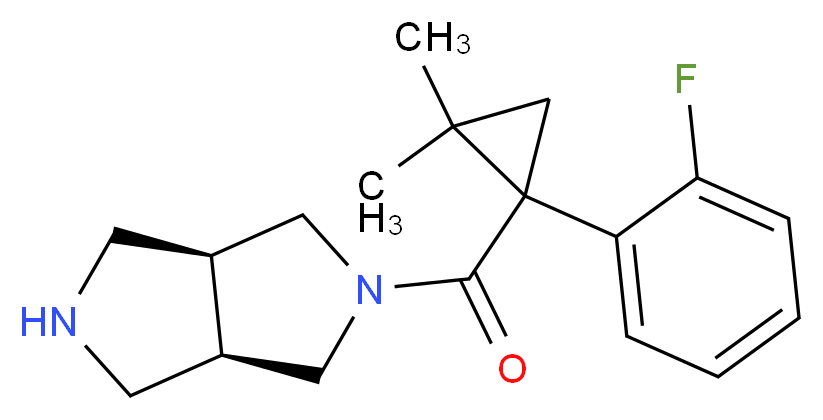 (3aR*,6aS*)-2-{[1-(2-fluorophenyl)-2,2-dimethylcyclopropyl]carbonyl}octahydropyrrolo[3,4-c]pyrrole_Molecular_structure_CAS_)