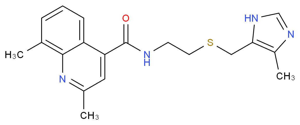 2,8-dimethyl-N-(2-{[(4-methyl-1H-imidazol-5-yl)methyl]thio}ethyl)quinoline-4-carboxamide_Molecular_structure_CAS_)