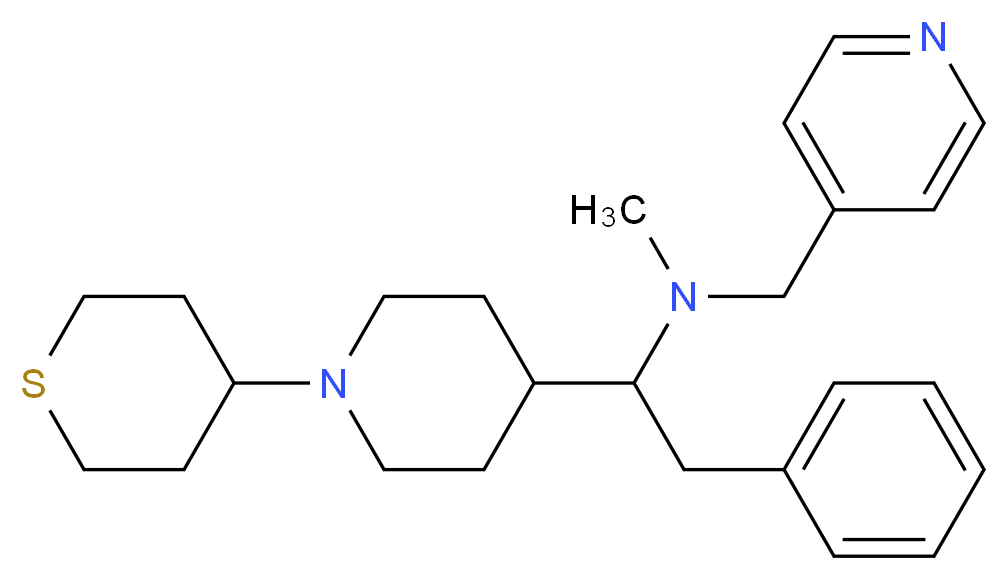 N-methyl-2-phenyl-N-(4-pyridinylmethyl)-1-[1-(tetrahydro-2H-thiopyran-4-yl)-4-piperidinyl]ethanamine_Molecular_structure_CAS_)