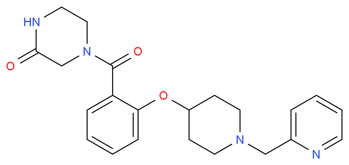 4-(2-{[1-(2-pyridinylmethyl)-4-piperidinyl]oxy}benzoyl)-2-piperazinone_Molecular_structure_CAS_)