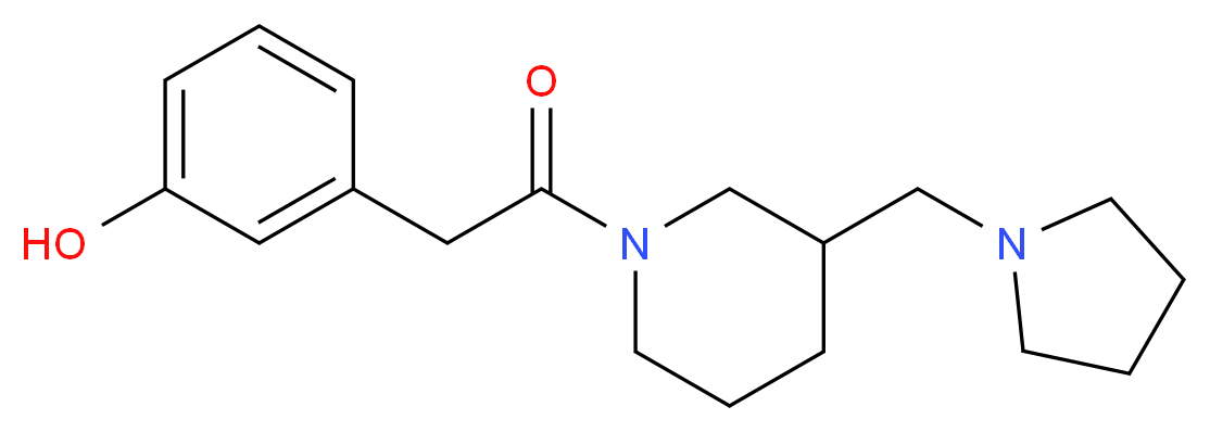 3-{2-oxo-2-[3-(1-pyrrolidinylmethyl)-1-piperidinyl]ethyl}phenol_Molecular_structure_CAS_)
