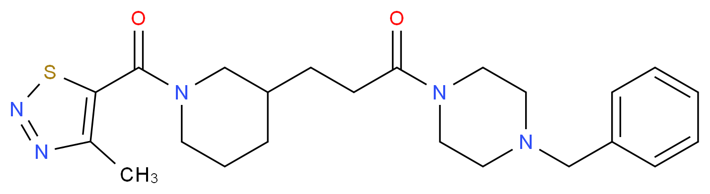 1-benzyl-4-(3-{1-[(4-methyl-1,2,3-thiadiazol-5-yl)carbonyl]-3-piperidinyl}propanoyl)piperazine_Molecular_structure_CAS_)