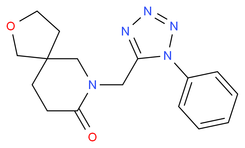 7-[(1-phenyl-1H-tetrazol-5-yl)methyl]-2-oxa-7-azaspiro[4.5]decan-8-one_Molecular_structure_CAS_)