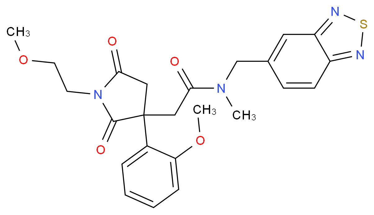 N-(2,1,3-benzothiadiazol-5-ylmethyl)-2-[1-(2-methoxyethyl)-3-(2-methoxyphenyl)-2,5-dioxo-3-pyrrolidinyl]-N-methylacetamide_Molecular_structure_CAS_)
