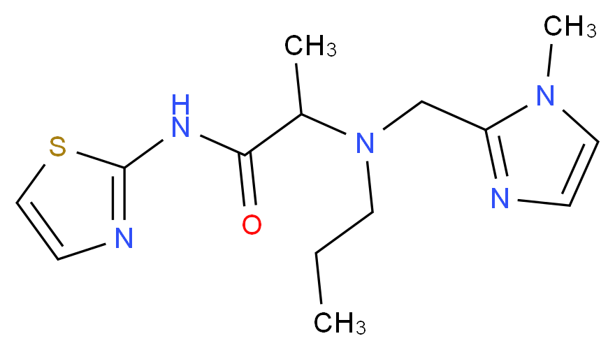 2-[[(1-methyl-1H-imidazol-2-yl)methyl](propyl)amino]-N-1,3-thiazol-2-ylpropanamide_Molecular_structure_CAS_)