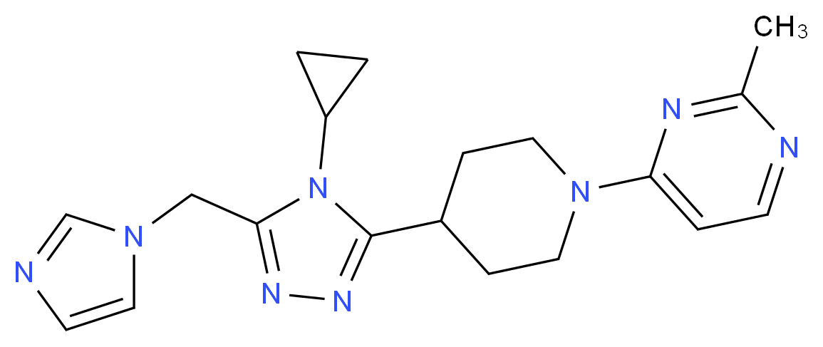 4-{4-[4-cyclopropyl-5-(1H-imidazol-1-ylmethyl)-4H-1,2,4-triazol-3-yl]piperidin-1-yl}-2-methylpyrimidine_Molecular_structure_CAS_)