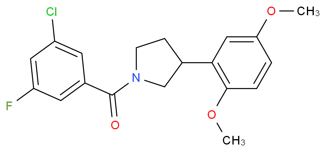 1-(3-chloro-5-fluorobenzoyl)-3-(2,5-dimethoxyphenyl)pyrrolidine_Molecular_structure_CAS_)