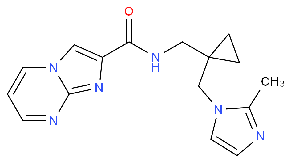 N-({1-[(2-methyl-1H-imidazol-1-yl)methyl]cyclopropyl}methyl)imidazo[1,2-a]pyrimidine-2-carboxamide_Molecular_structure_CAS_)